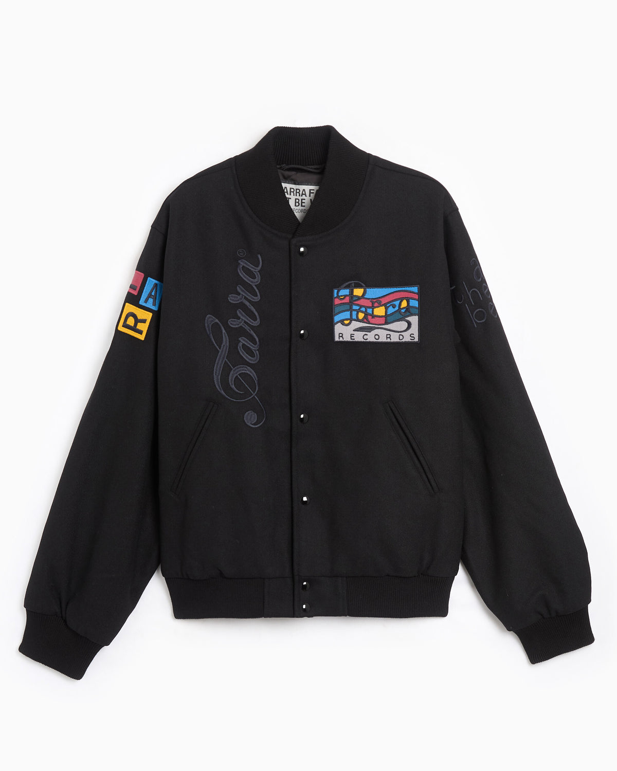Jackets Coats by Parra All The Best Embroidered Relaxed Men's Varsity Jacket - 56355-Black