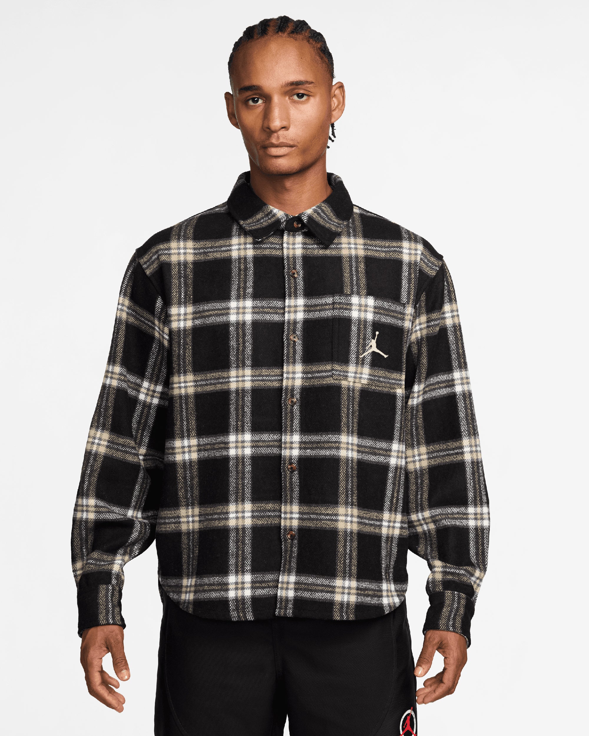 Jackets Coats Jordan Flight Flannel Plaid Relaxed Men's Overshirt - IB1903-010