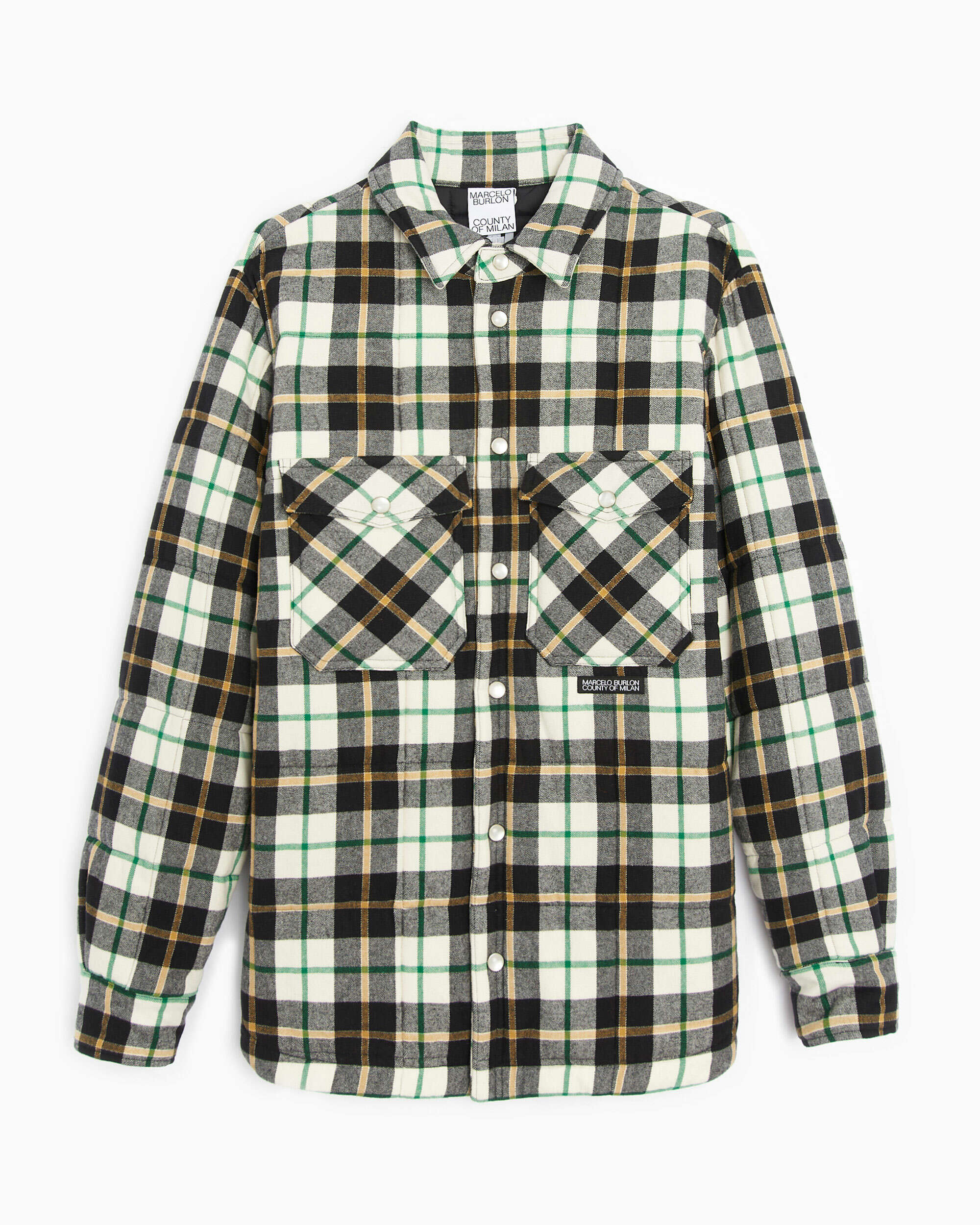 Jackets Coats Marcelo Burlon Logo Cott Check Pad Men's Overshirt Men's Overshirt - CMEA160F21FAB0010410