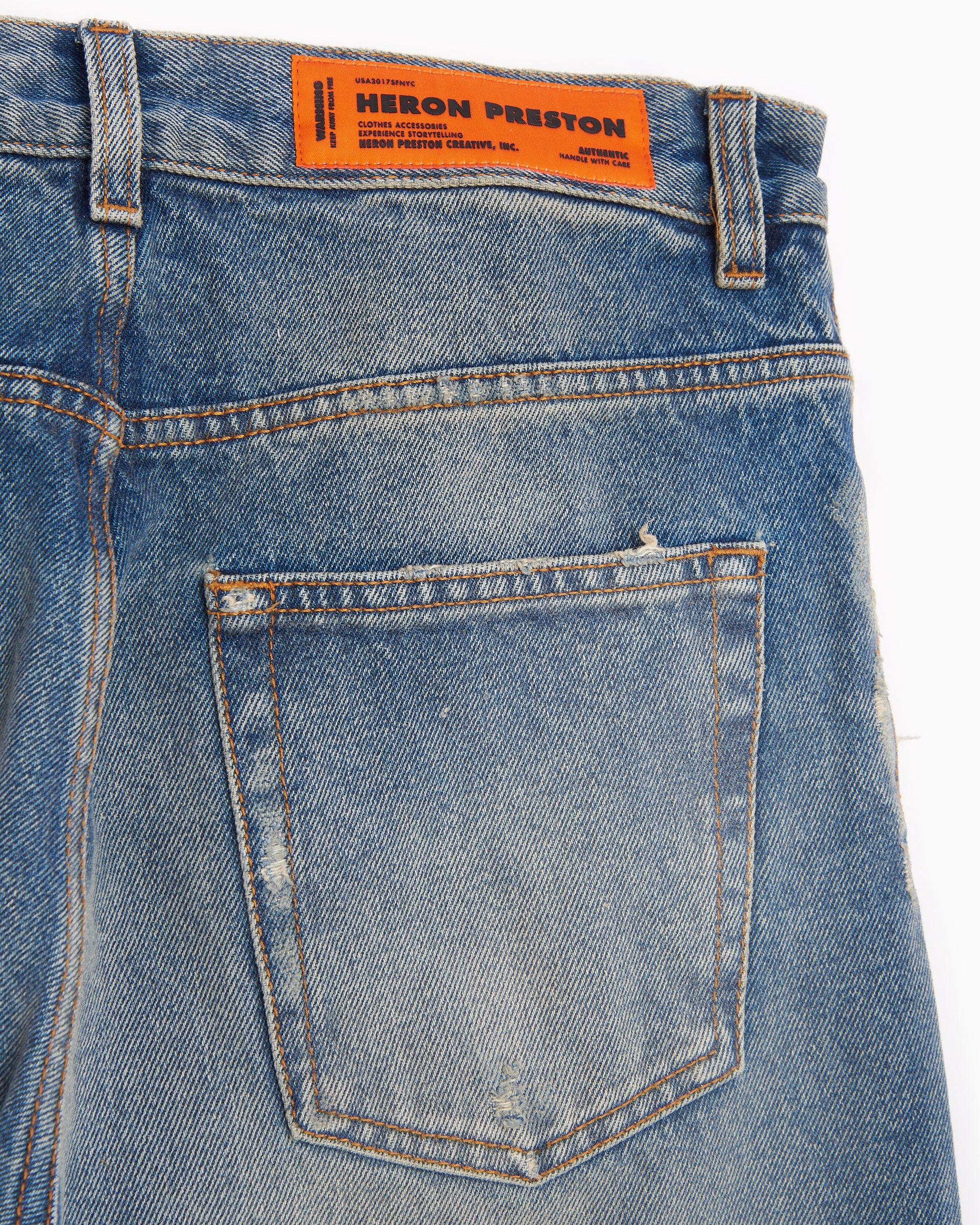 Jeans Heron Preston Distressed Regular Men's Pants Men's Jeans - HMYA011F22DEN0034000