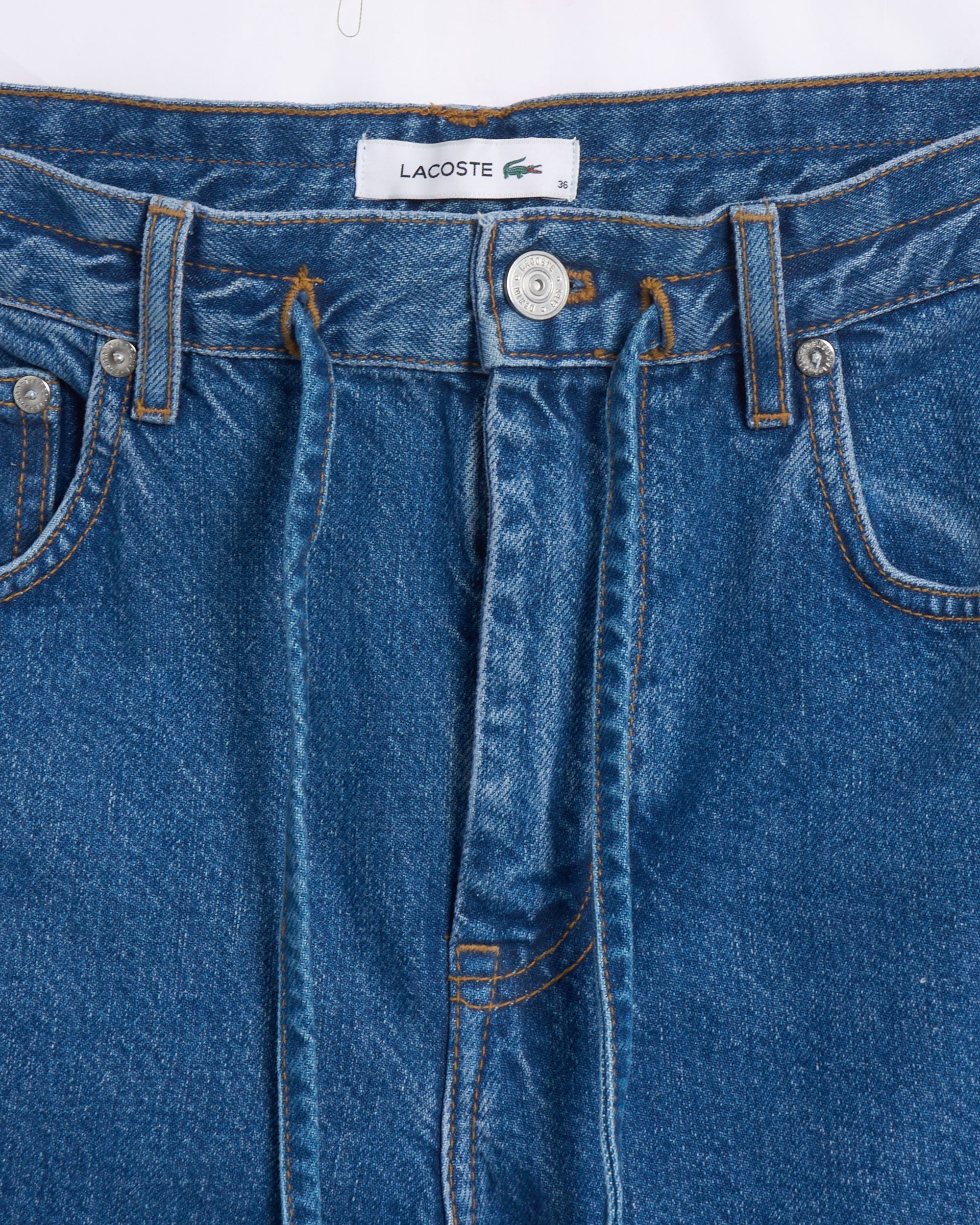 Jeans Lacoste Wide Fit Denim Pants Relaxed Women's Jeans - HF0206-00-36L