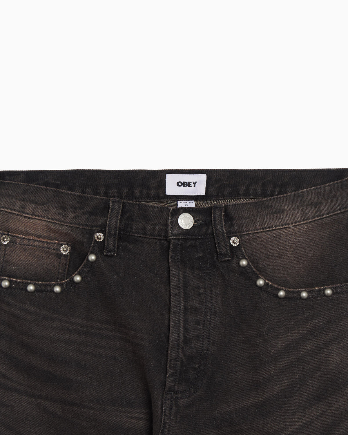 Jeans OBEY Clothing Studded Boxcar Straight Men's Baggy Jeans - 142010121-BRU