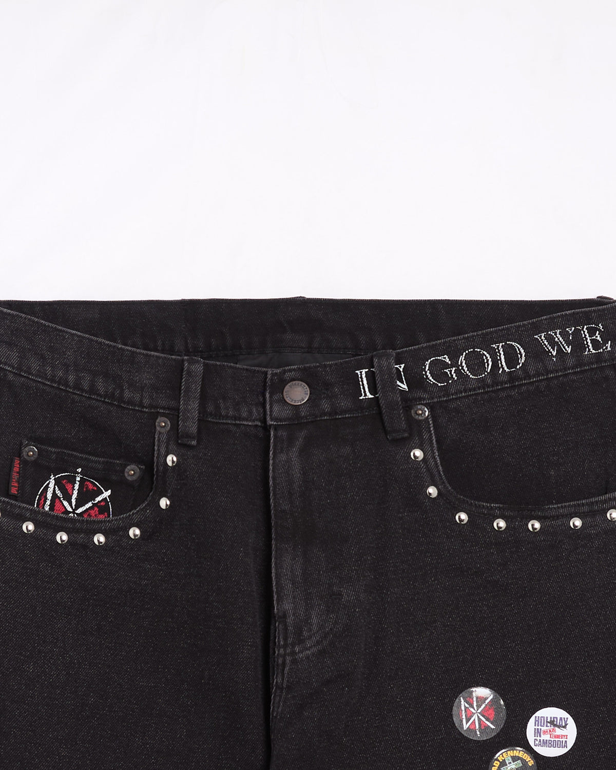 Jeans Pleasures x Dead Kennedys DIY Straight Men's Jeans - P26F041-BLACK