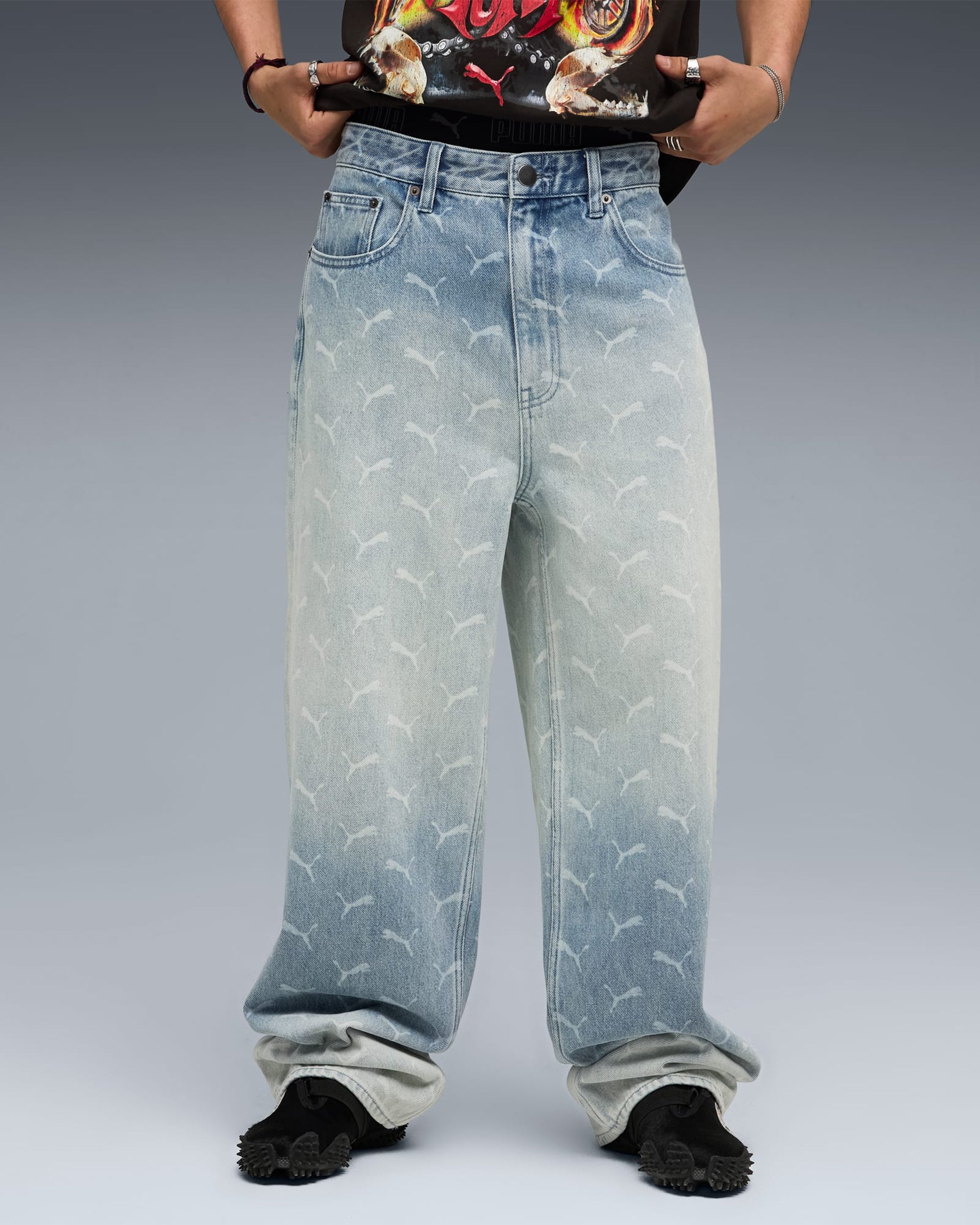 Jeans Puma x A$AP ROCKY Laser Monogram Men's Baggy Jeans - 633428-01