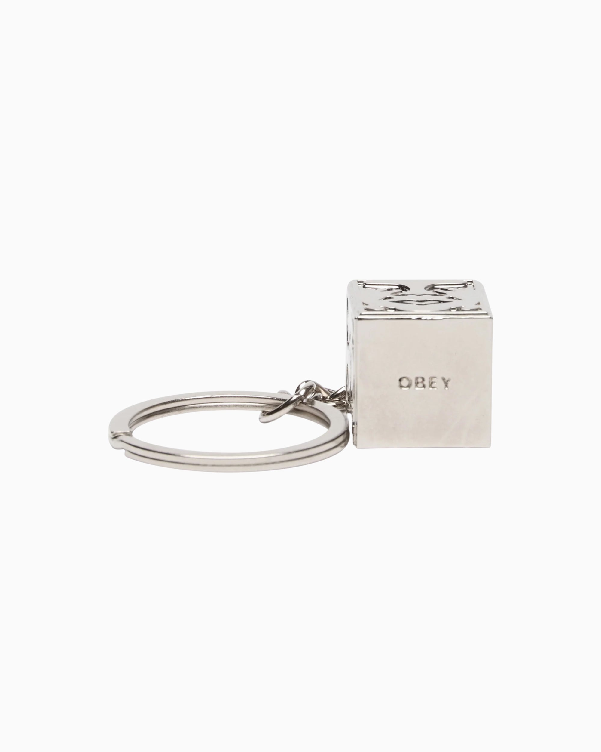 Keychains OBEY Clothing Icon Face Unisex Keychain - 100160030-SIL
