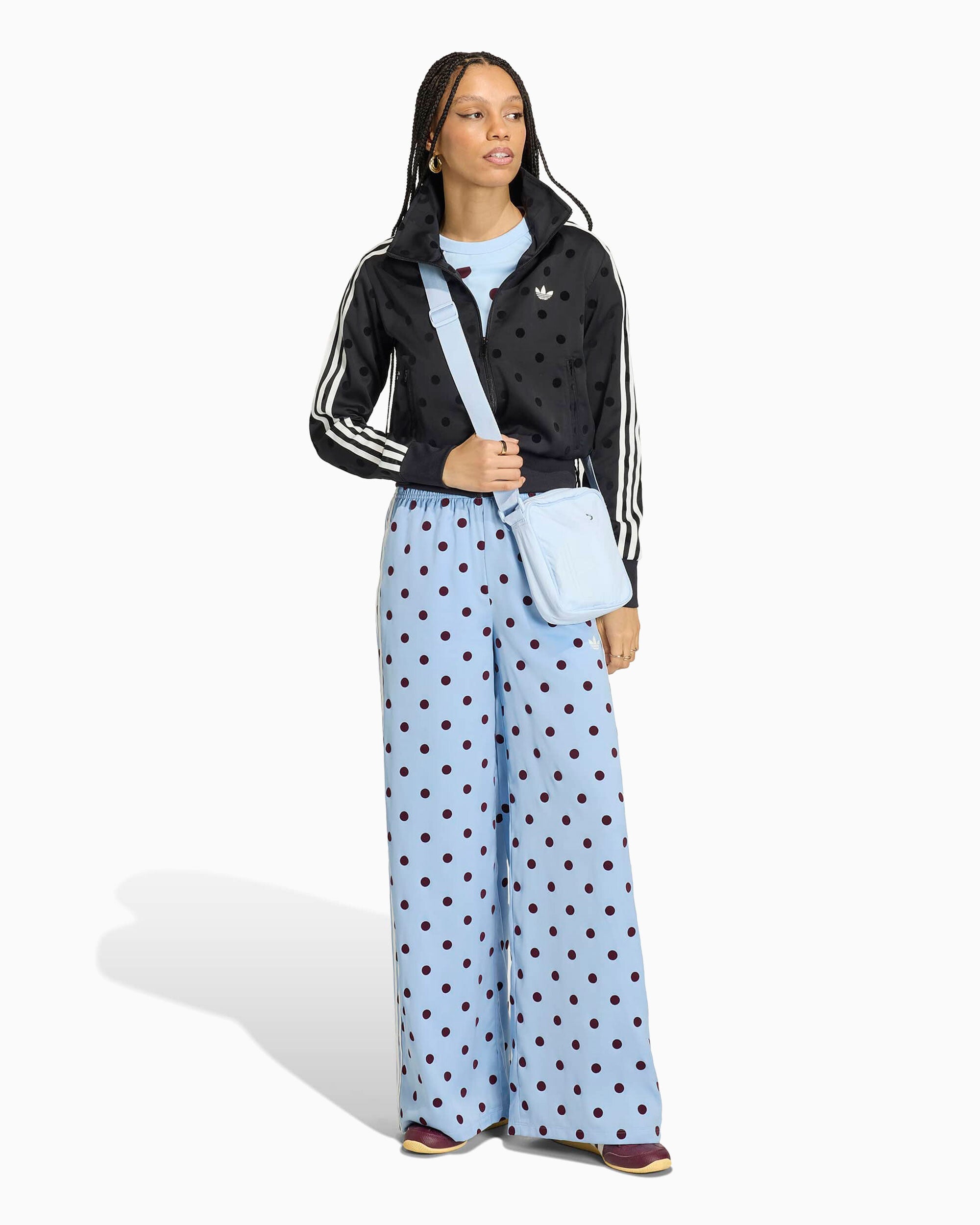 Pants adidas Originals Satin Polka Dots Women's Wide Leg Pants - KV1170