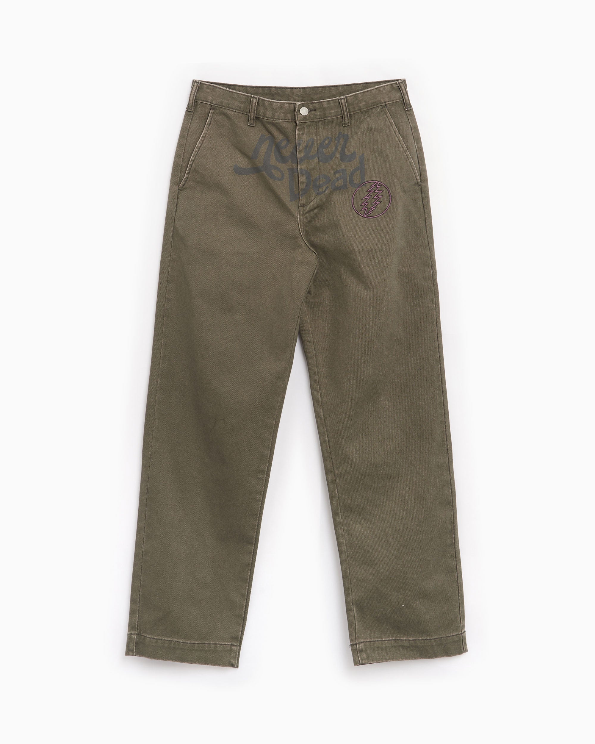 Pants thisisneverthat® thisisneverthat® x Grateful Dead Never Dead Men's Work Pants Men's Pants - GD233WPAKP01-Mud