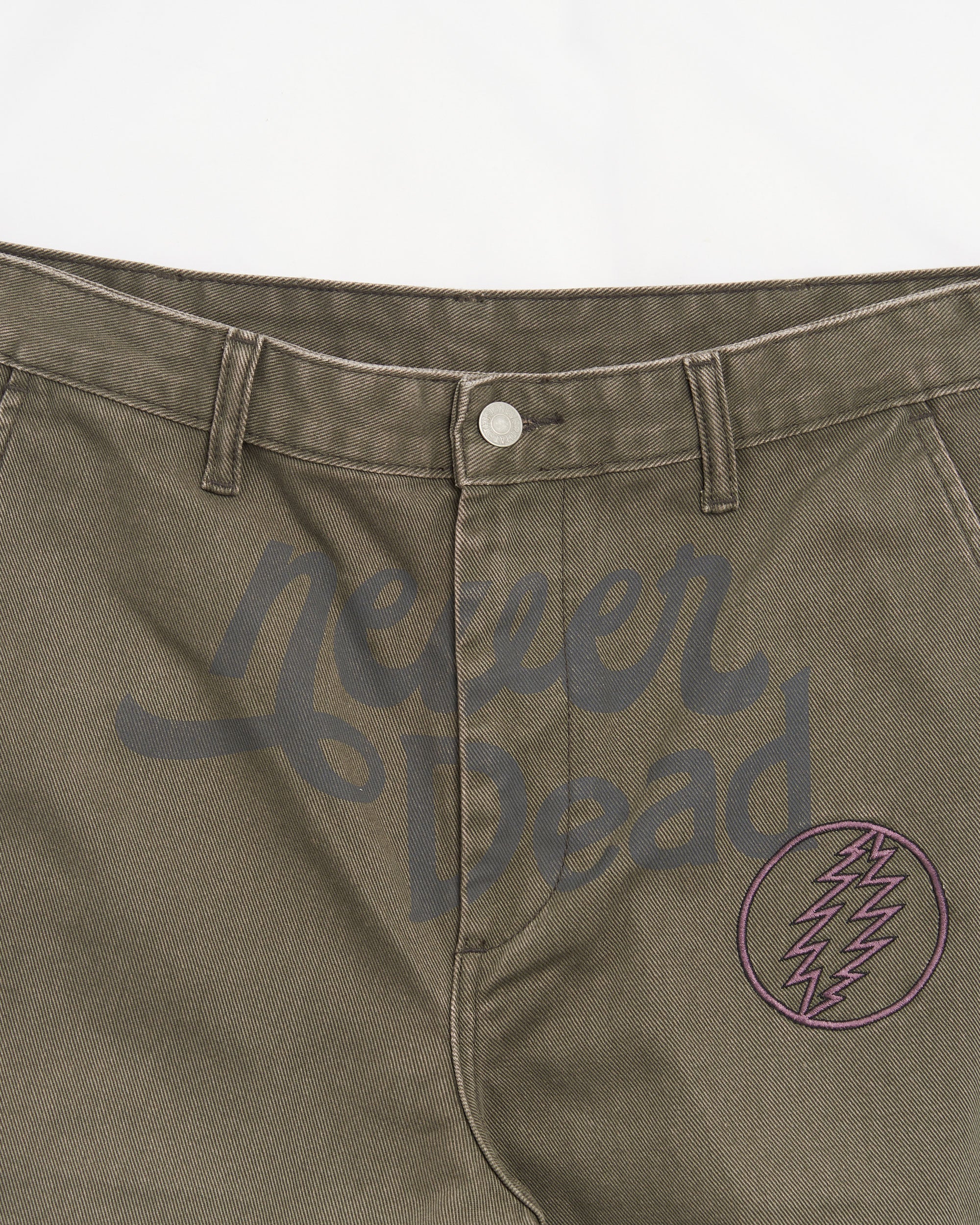 Pants thisisneverthat® thisisneverthat® x Grateful Dead Never Dead Men's Work Pants Men's Pants - GD233WPAKP01-Mud
