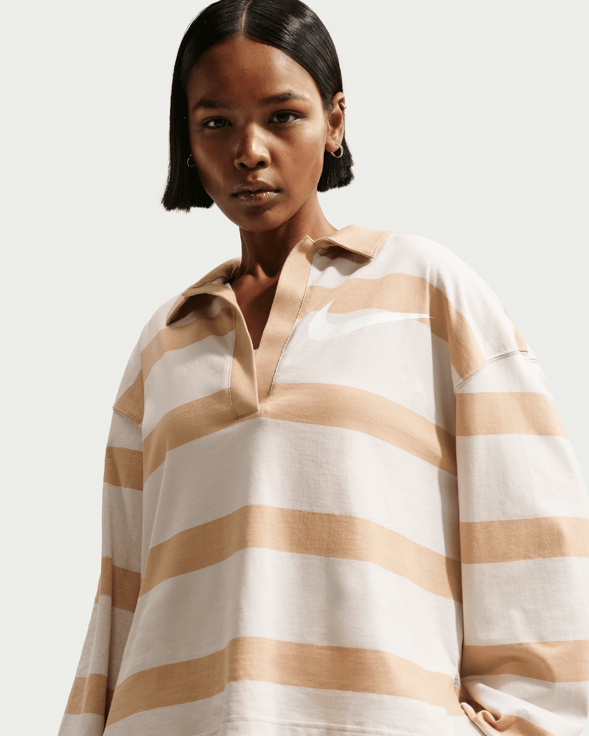 Polo shirts Nike Sportswear Striped Oversize Women's Polo Shirt - IQ0440-072