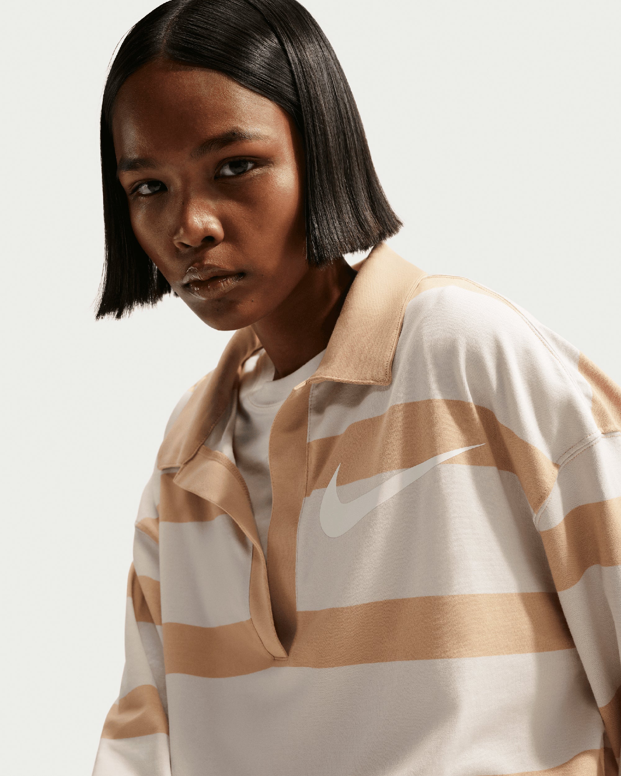 Polo shirts Nike Sportswear Striped Oversize Women's Polo Shirt - IQ0440-072