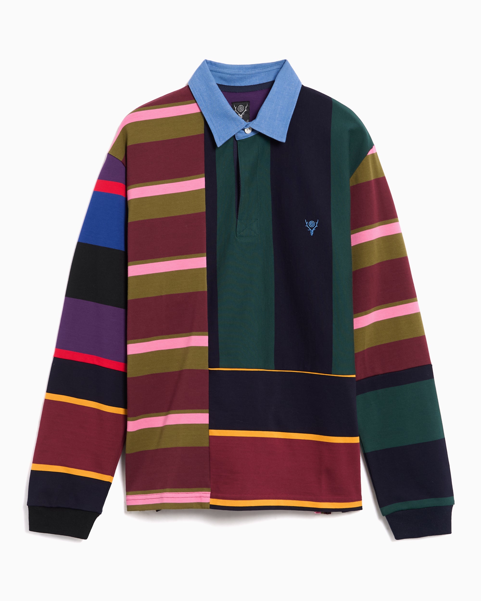 Polo shirts South2 West8 Plainstitch Striped Relaxed Men's Polo Shirt - RW651-Crazy Pattern B