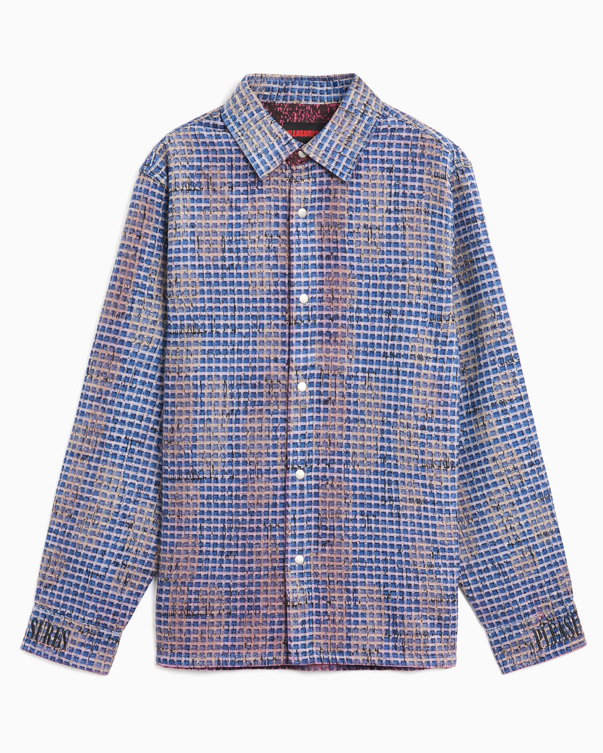 Shirts Pleasures Operator Plaid Reversible Men's Shirt - P26F005-BLUE
