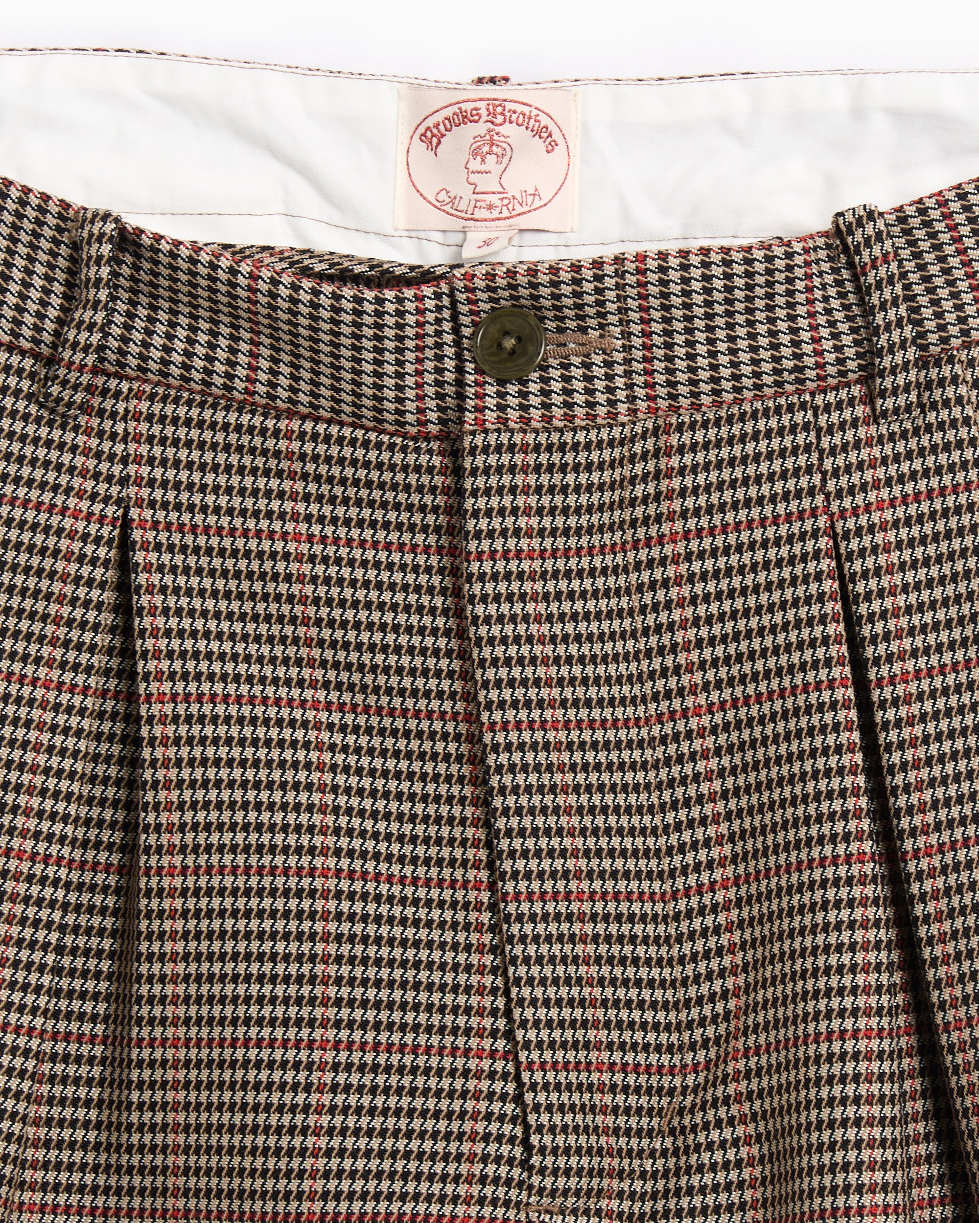 Shorts Brain Dead x Brooks Brothers Houndstooth Plaid Pleated Men's Shorts - BDS24B310041-T