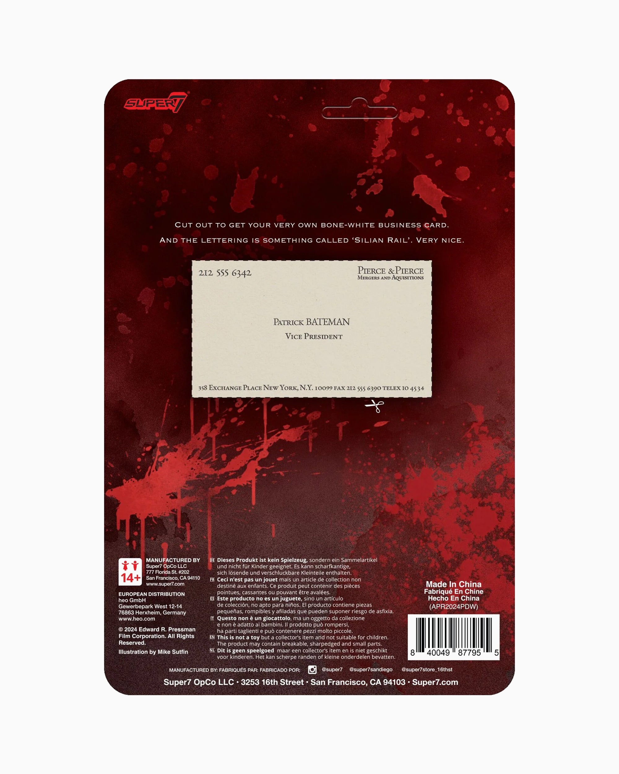  Super7 American Psycho ReAction Figures - Patrick Bateman - S7RCTFGRAPW1PBR