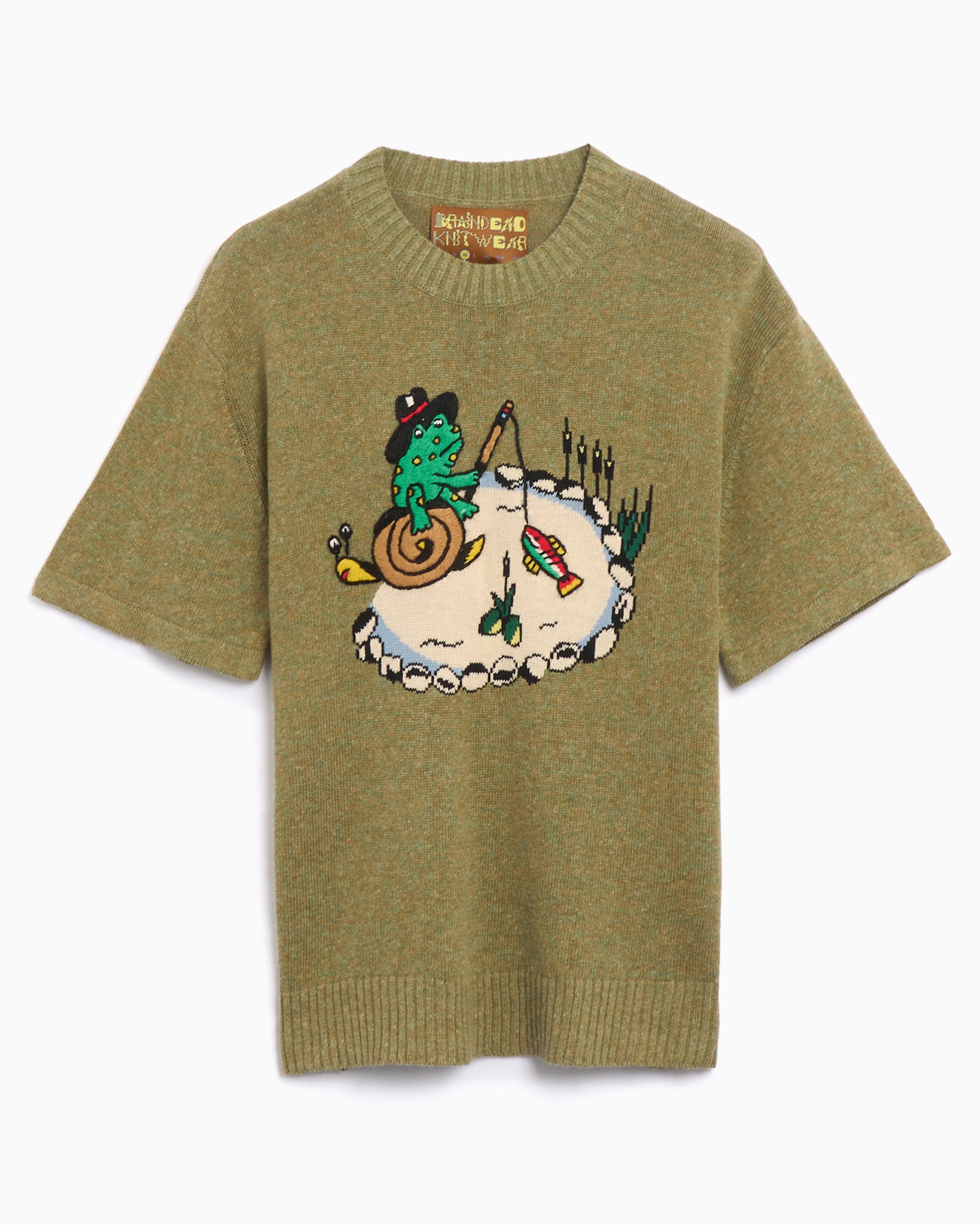 Sweaters Brain Dead x South2 West8 Men's Short Sleeve Sweater Men's Sweater - BDP24S190040-MOSS