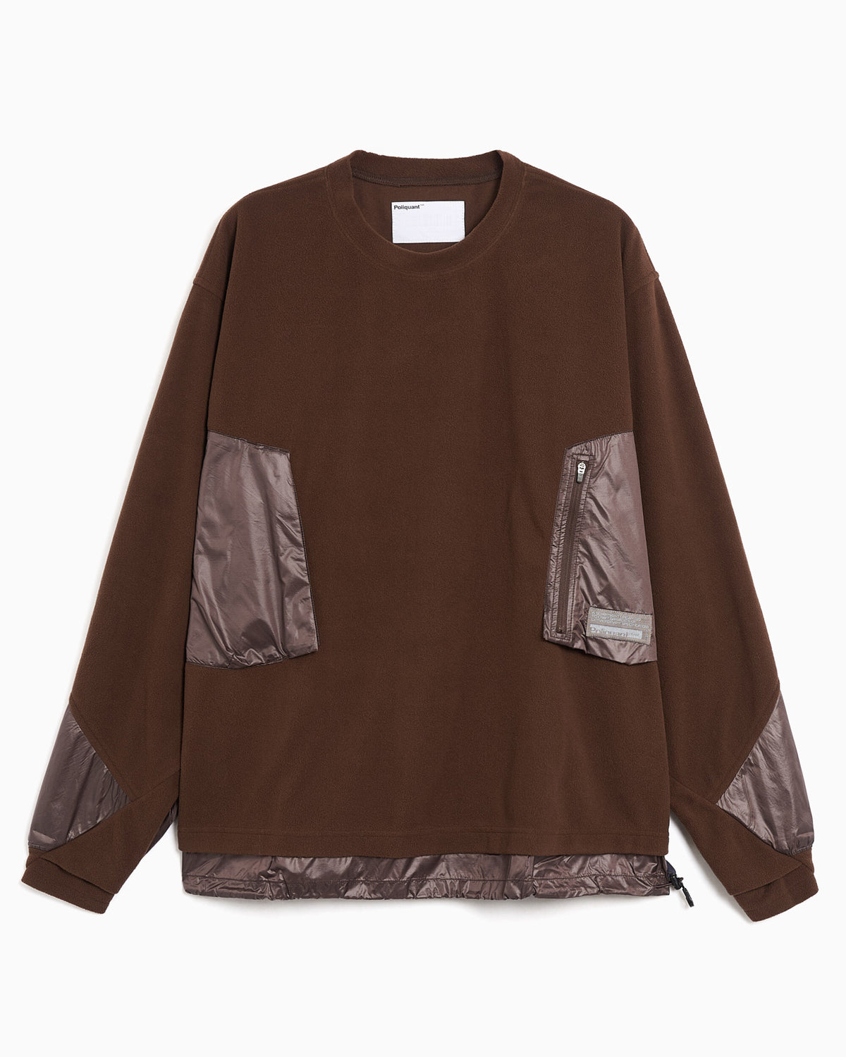 Sweaters Poliquant The Deformed L/S Micropolar Fabric With Pockets Relaxed Men's Sweater - 2602006-BROWN