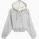 Felpa con zip con logo Crop adidas Originals per donna