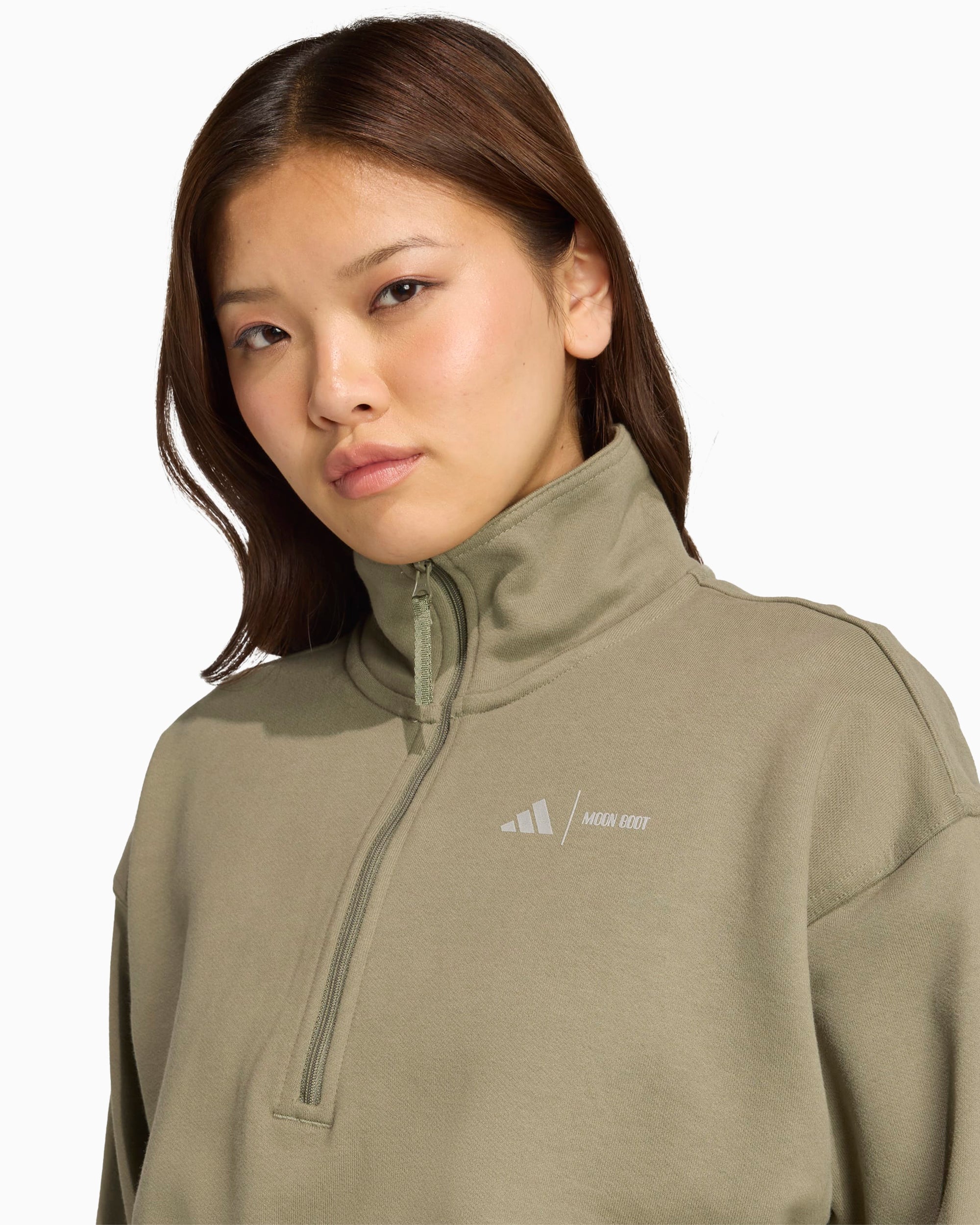 Felpa con mezza zip Crop adidas Originals x Moon Boot LEGGRN per donna