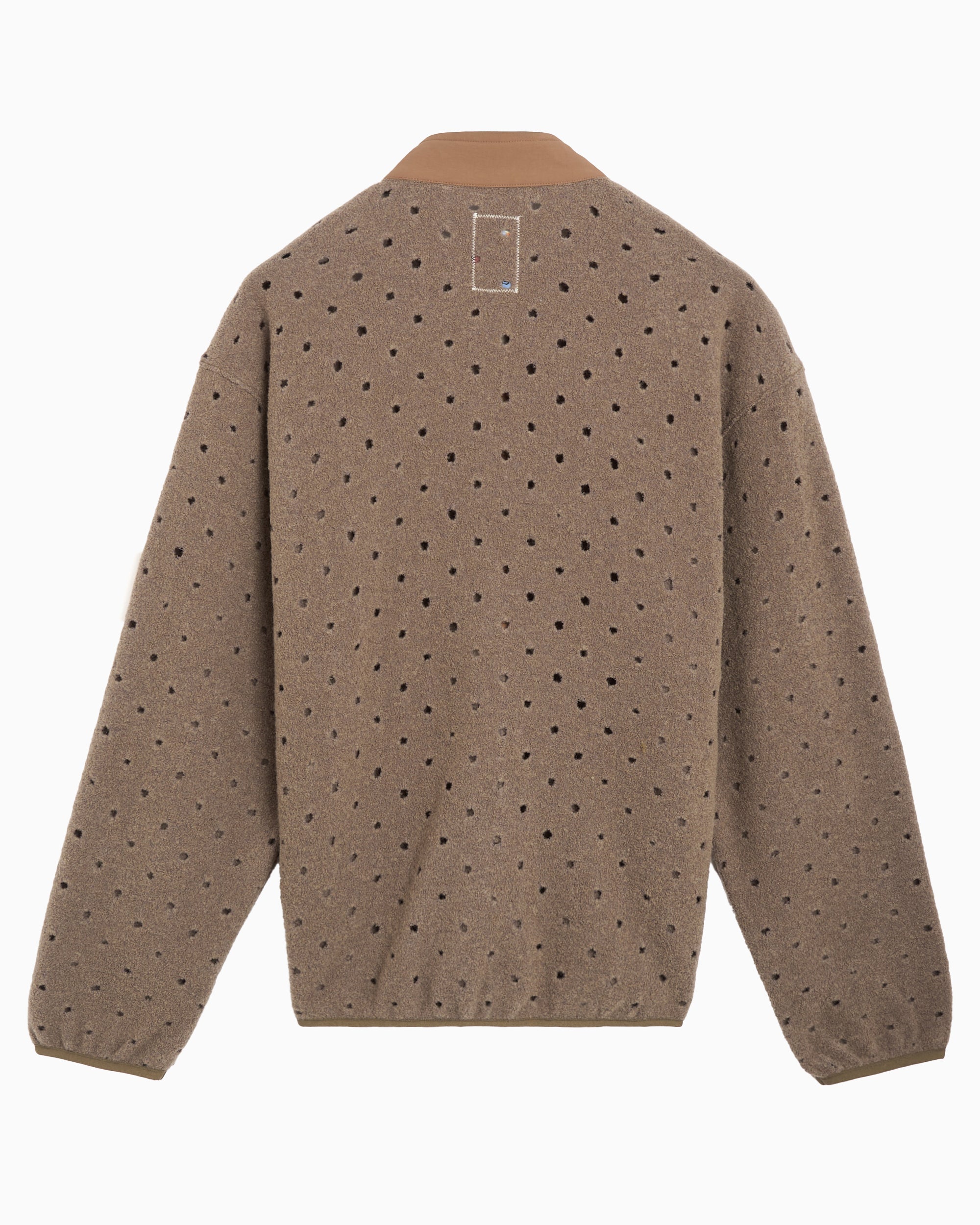 Sweatshirts Brain Dead Hole Mock Neck Relaxed Men's Half Zip Sweatshirt - BDP26O02004848BR01