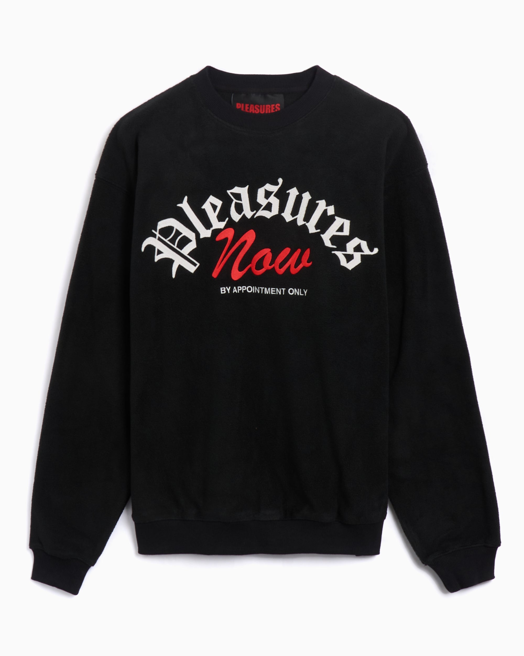 Sweatshirts Pleasures Appointment Fleece Men's Crewneck Sweatshirt Men's Sweatshirt - P24W019-BLACK