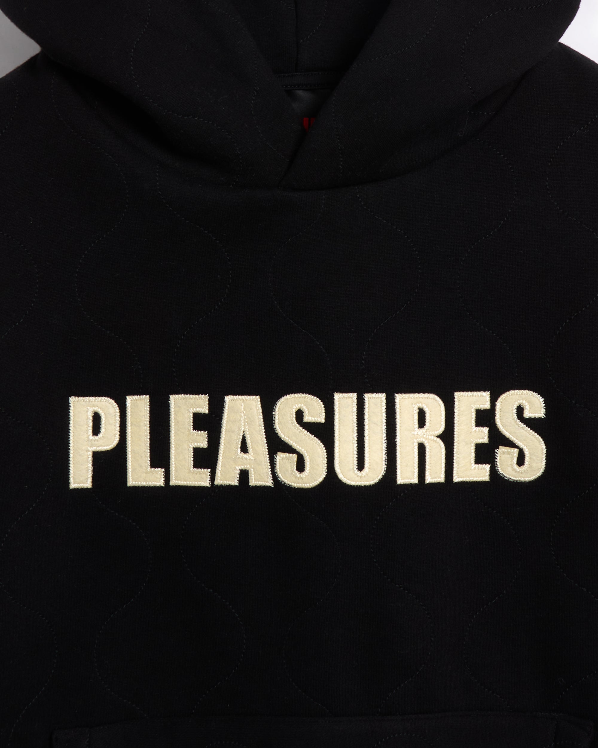 Sweatshirts Pleasures Wave Quilted Relaxed Men's Hoodie - P24W007-BLACK