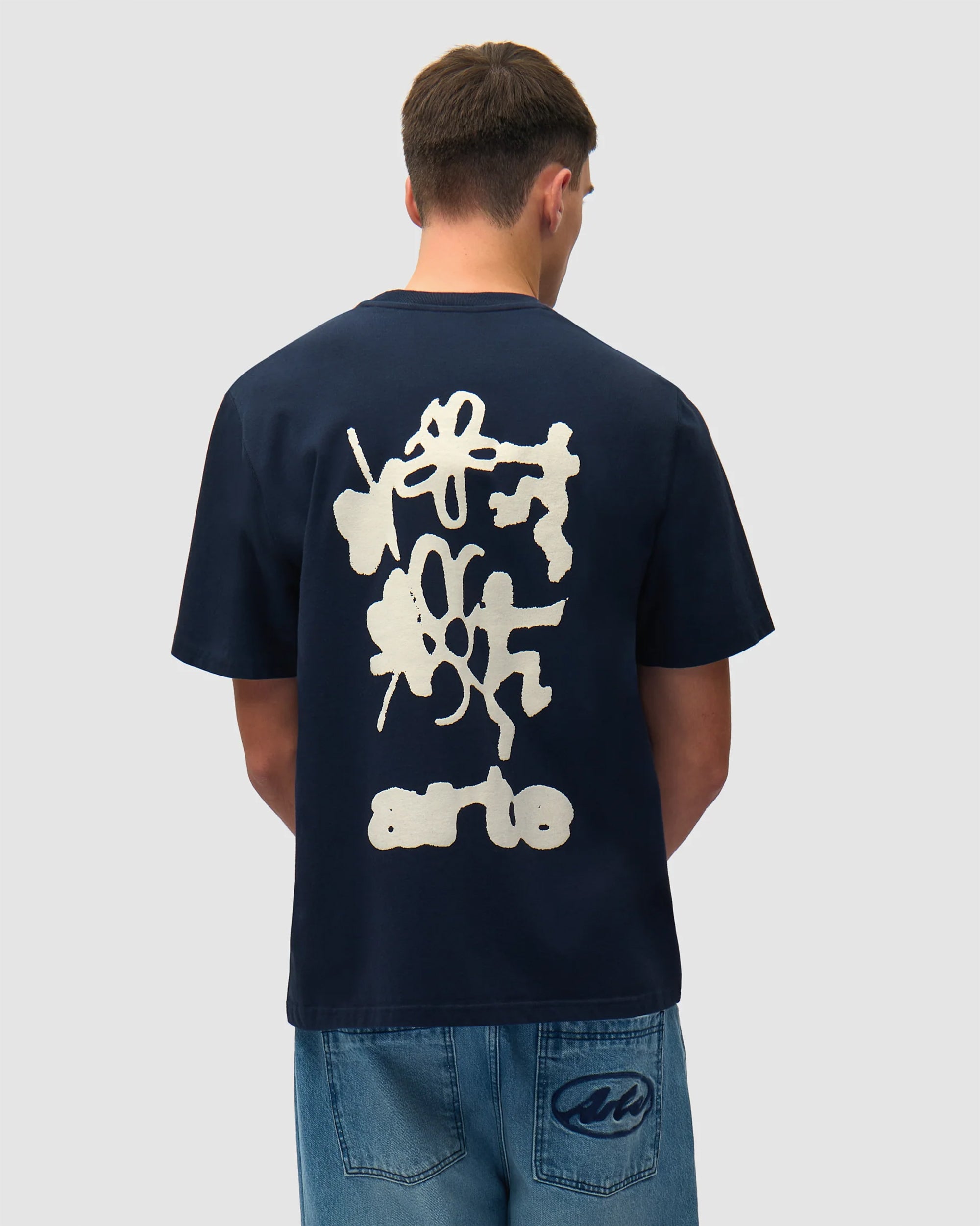 T-Shirts Arte Antwerp Blurry Back Graphic Relaxed Men's T-Shirt - SS26-101T-Navy