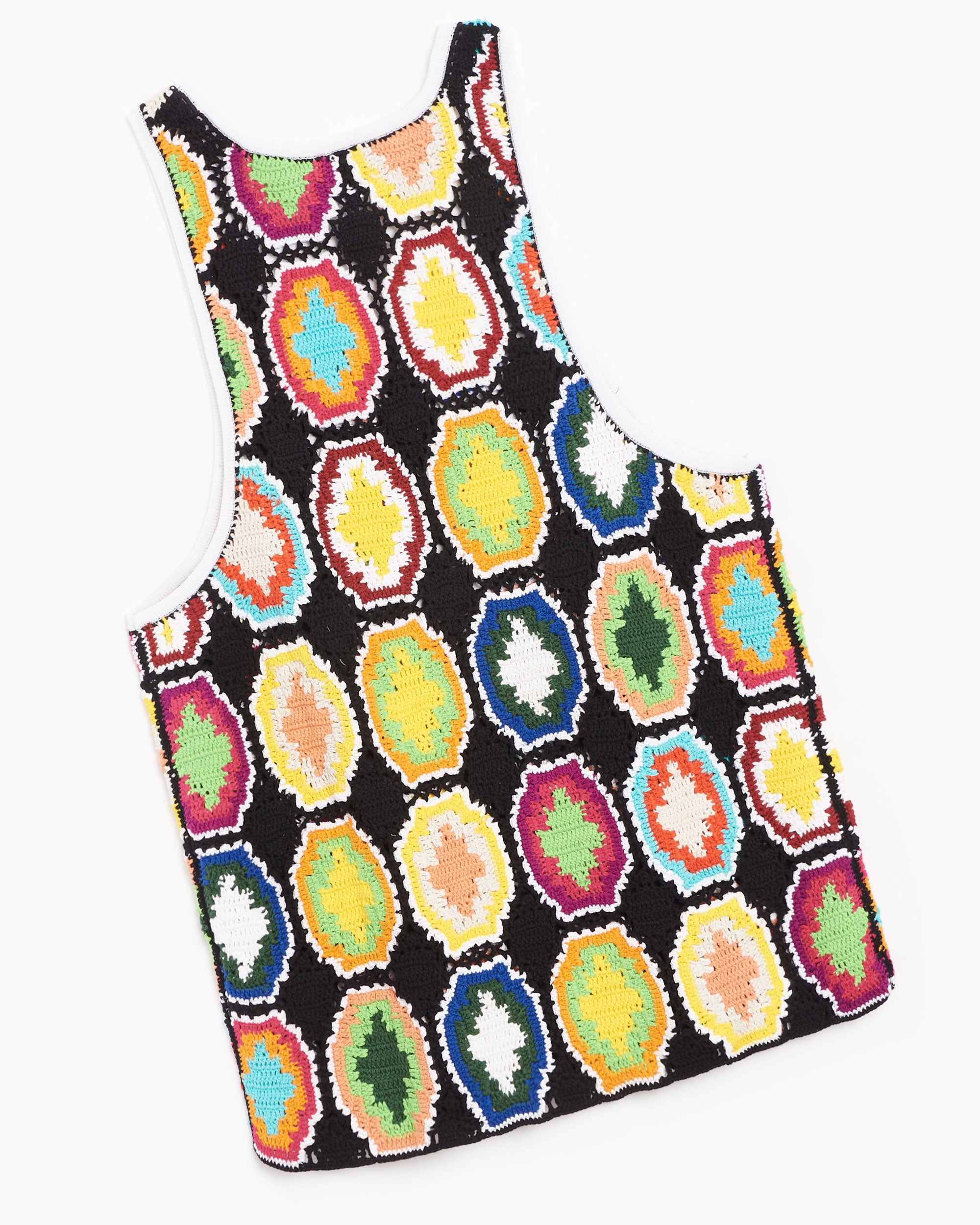 T-Shirts Marcelo Burlon Macrame Cross Men's Knit Tank T-Shirt Men's T-Shirt - CMHA031S22KNI0011084