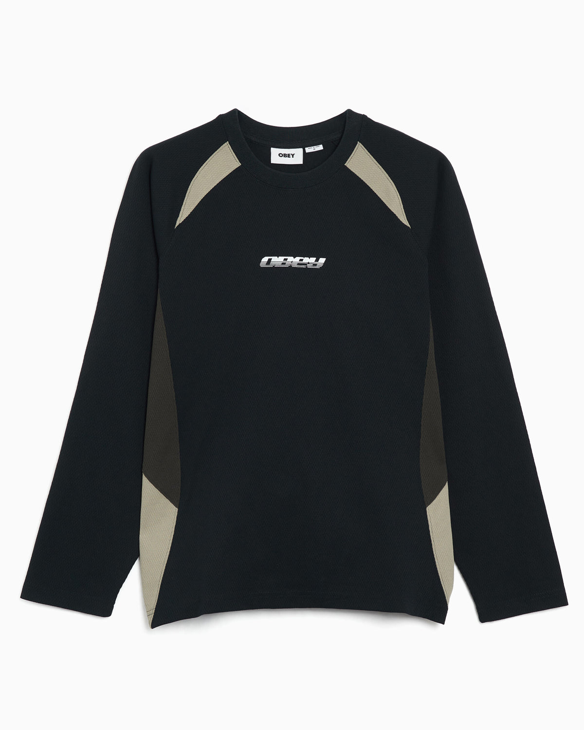T-Shirts OBEY Clothing Delta Graphic Long-Sleeved Relaxed Men's T-Shirt - 131030154-BKM