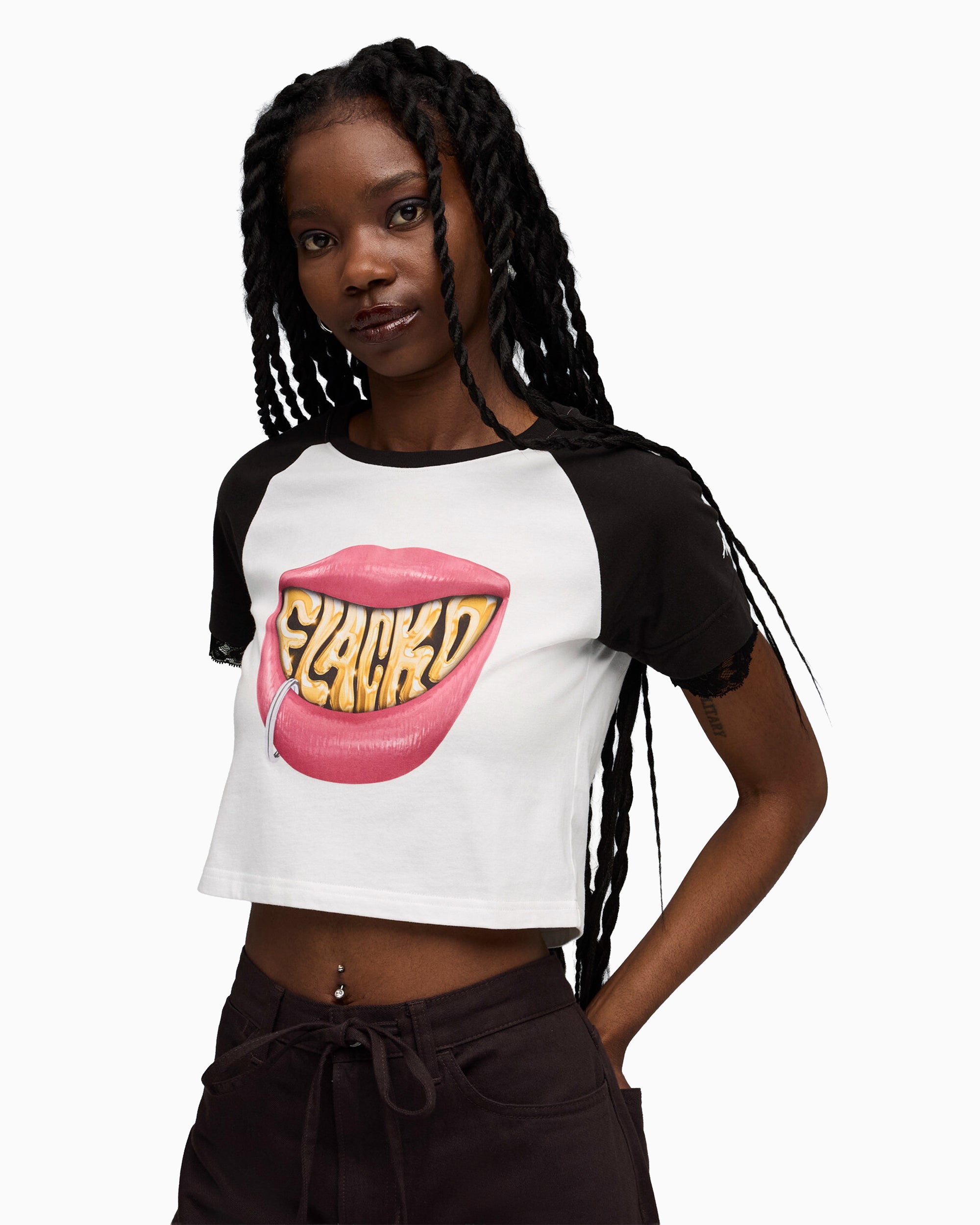 T-Shirts Puma x A$AP ROCKY "Flacko" Smile Crop Women's T-Shirt - 633419-02