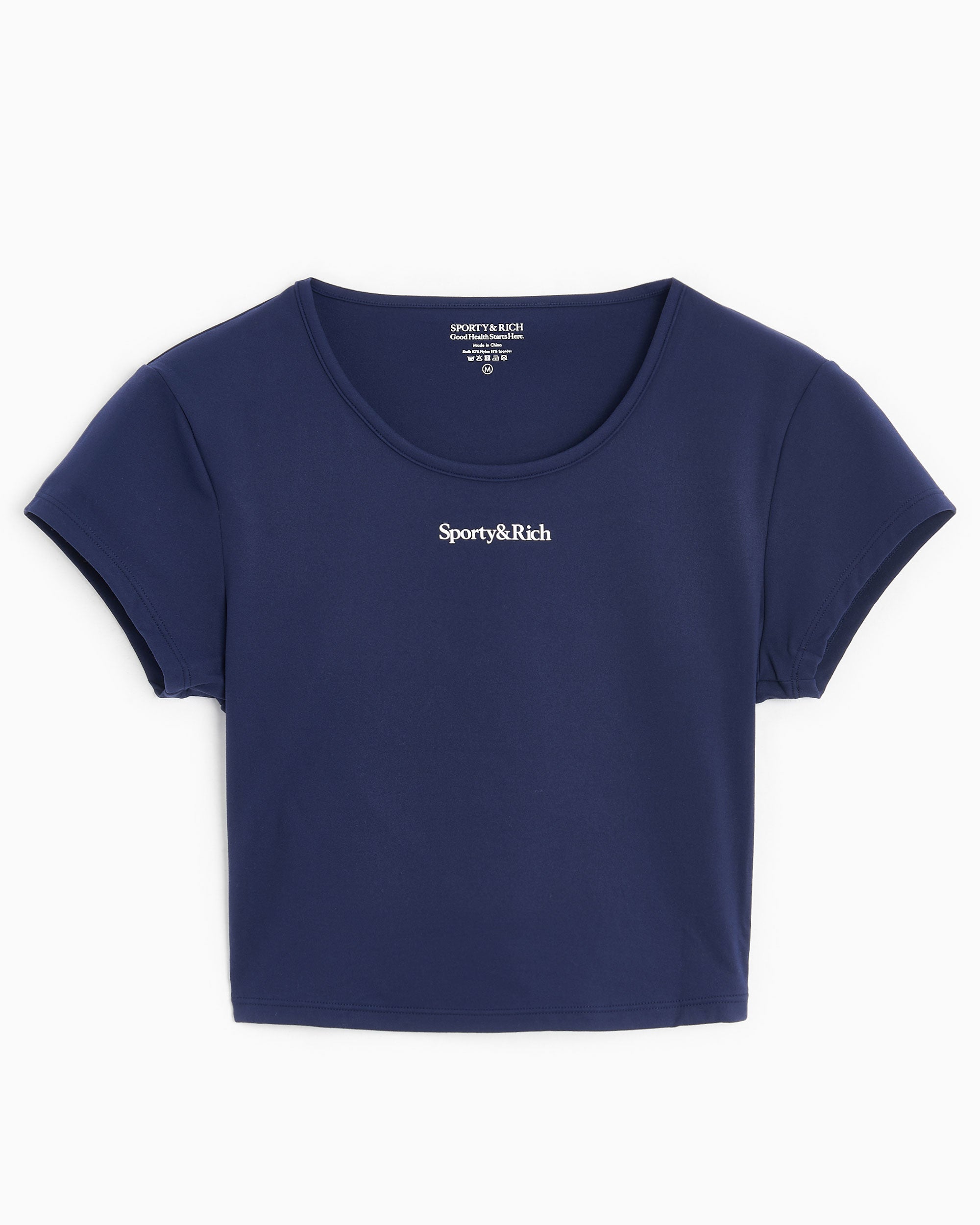 T-Shirts Sporty & Rich Serif Logo Women's Training Cropped T-Shirt Women's T-Shirt - TSAW232NA