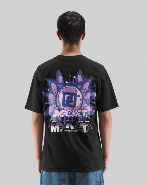 T-Shirts X MARKET FOOTDISTRICT x MARKET Worldwide Unisex T-Shirt Unisex T-Shirt - 360001485-WASHED-BLACK